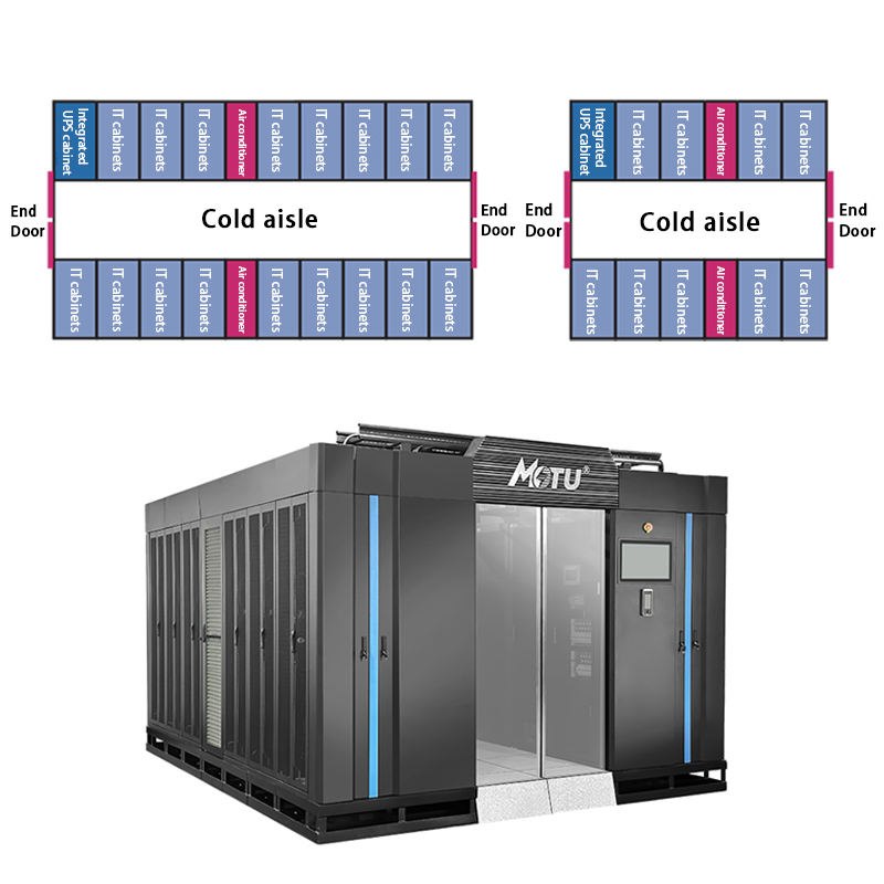 W-TEL Precision Air Conditioner 42U 47U Micro Data Center with Monitoring and Cooling Systems 12 Sockets 415V/400V/380V